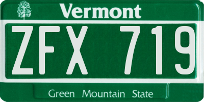 VT license plate ZFX719
