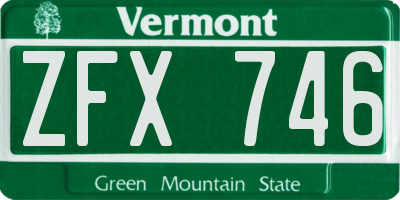 VT license plate ZFX746