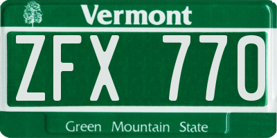 VT license plate ZFX770