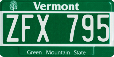 VT license plate ZFX795