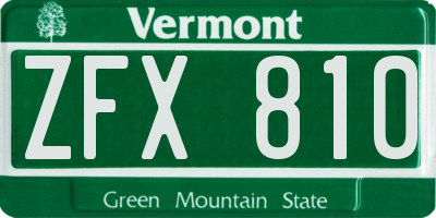 VT license plate ZFX810
