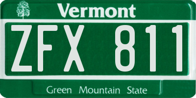 VT license plate ZFX811