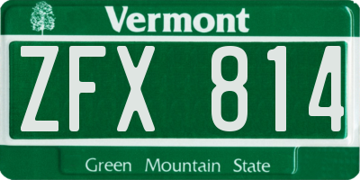 VT license plate ZFX814