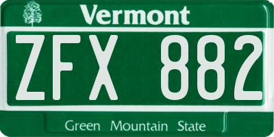 VT license plate ZFX882