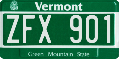 VT license plate ZFX901