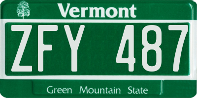 VT license plate ZFY487