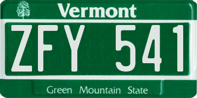 VT license plate ZFY541