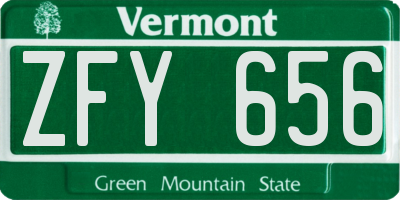 VT license plate ZFY656