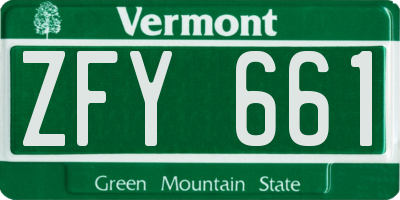 VT license plate ZFY661