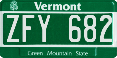 VT license plate ZFY682