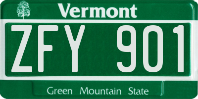 VT license plate ZFY901