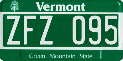 VT license plate ZFZ095