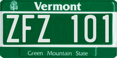 VT license plate ZFZ101