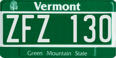 VT license plate ZFZ130