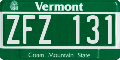 VT license plate ZFZ131