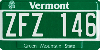 VT license plate ZFZ146