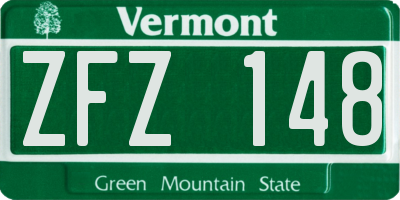 VT license plate ZFZ148