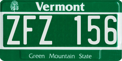 VT license plate ZFZ156
