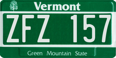 VT license plate ZFZ157