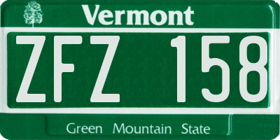 VT license plate ZFZ158
