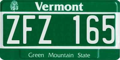 VT license plate ZFZ165