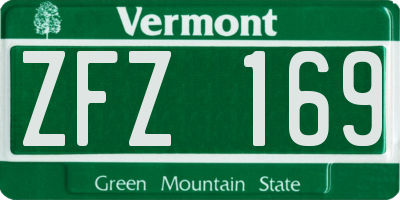 VT license plate ZFZ169
