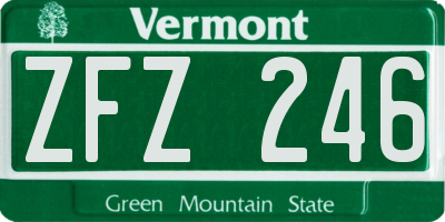 VT license plate ZFZ246