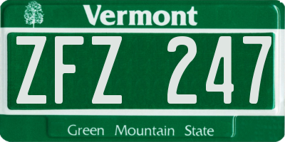 VT license plate ZFZ247