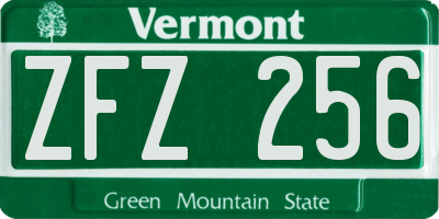 VT license plate ZFZ256