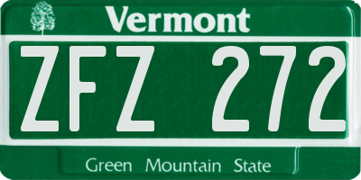 VT license plate ZFZ272