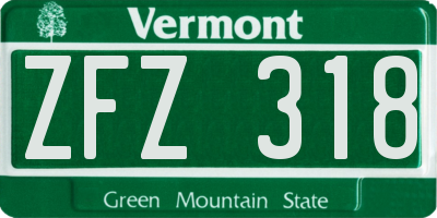VT license plate ZFZ318