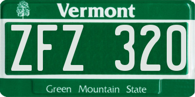 VT license plate ZFZ320