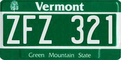 VT license plate ZFZ321