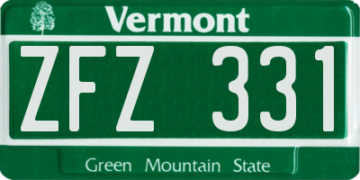 VT license plate ZFZ331