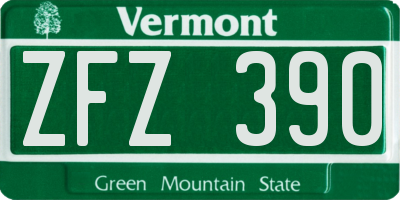 VT license plate ZFZ390