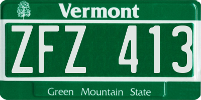 VT license plate ZFZ413