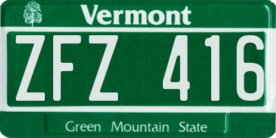 VT license plate ZFZ416