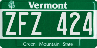 VT license plate ZFZ424