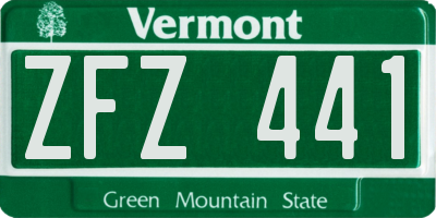 VT license plate ZFZ441