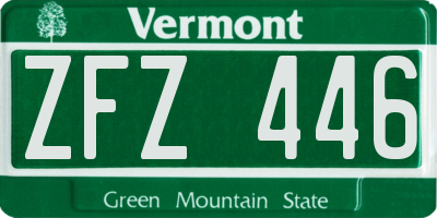 VT license plate ZFZ446