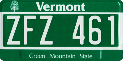 VT license plate ZFZ461