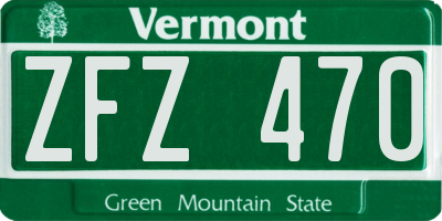 VT license plate ZFZ470