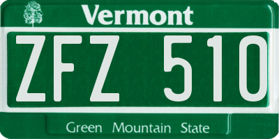 VT license plate ZFZ510