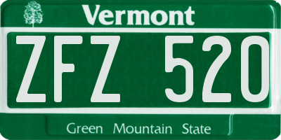 VT license plate ZFZ520