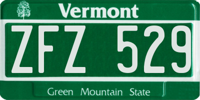 VT license plate ZFZ529