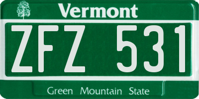 VT license plate ZFZ531