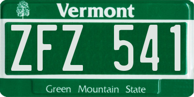 VT license plate ZFZ541