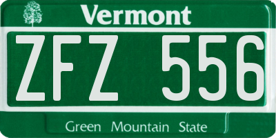 VT license plate ZFZ556