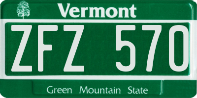 VT license plate ZFZ570