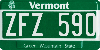 VT license plate ZFZ590